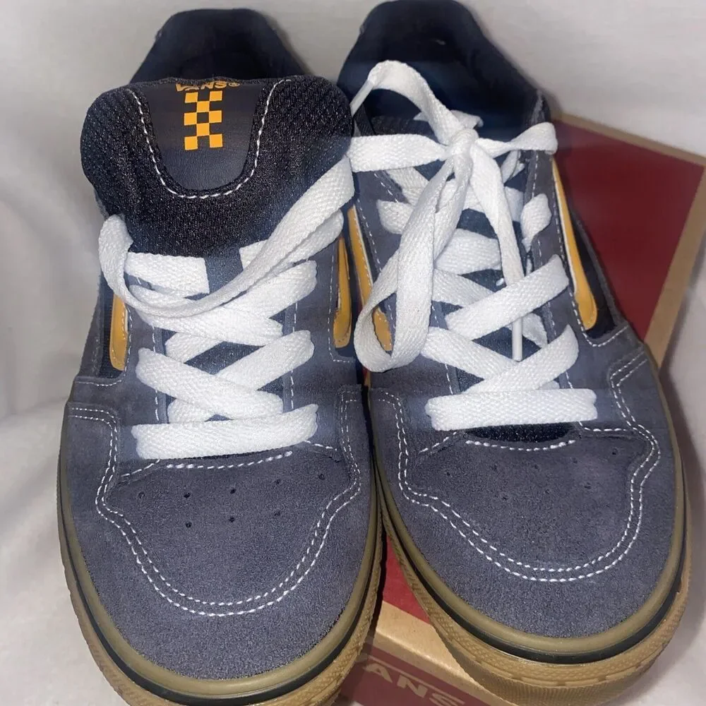 new Vans boys shoes Suede Sneakers Boy 5 low gray skater surf gray yellow